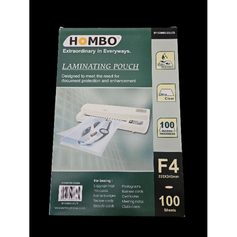 

Plastik laminating A4 & F4 Hombo 100Micron