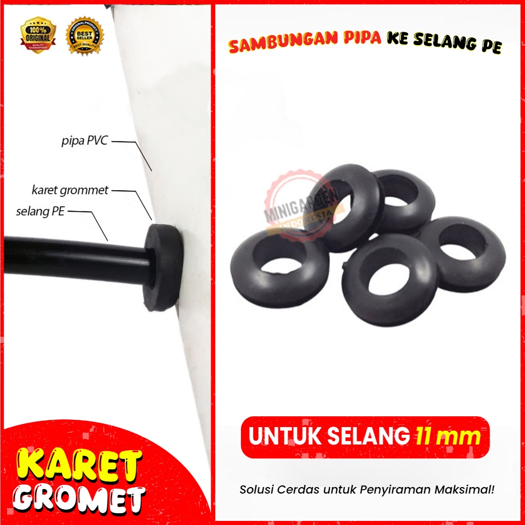 GROMMET 10MM karet gromet seal selang pe 11mm pu 10mm selang 5/16''