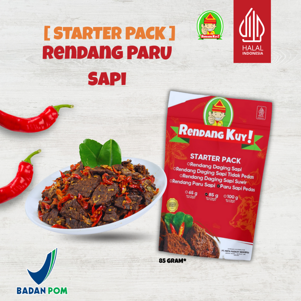 

Rendang Kuy! - Starterpack Paru Sapi Pedas 85g