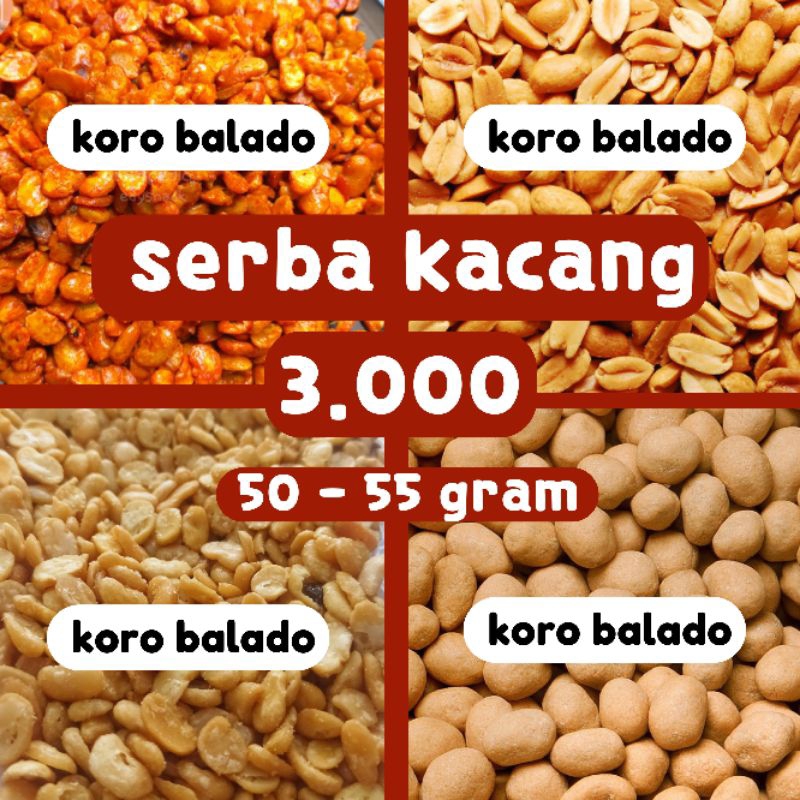 

jajan 3000 an | aneka kacang 2000 an | koro balado | koro asin | kacang bawang | kacang telur
