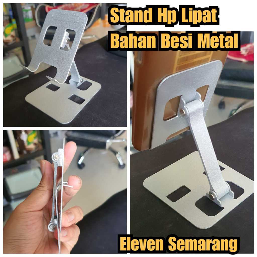 dudukan Hp besi Metal holder Hp meja besi kokoh Stand hp lipat besi stand hp besi stand holder hp ca