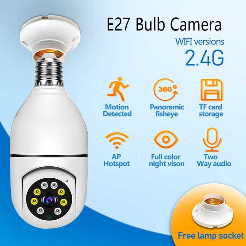 Kamera CCTV v380 bola lampu  lensa Wifi 1080P wireless night vision Full HD