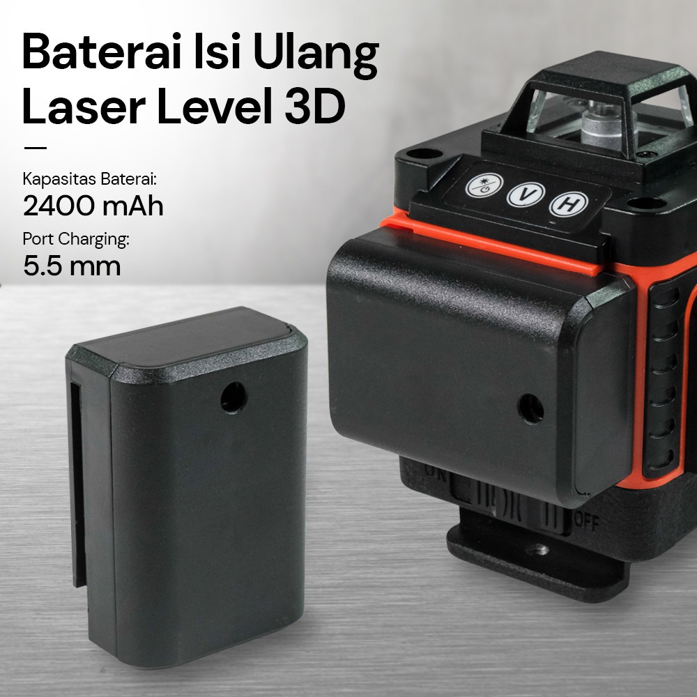 DIGITAL DISPLAY BATERAI LASER LEVEL UNIVERSAL 12 16 Lines Part Batere cadangan Laser Hilda Taffware