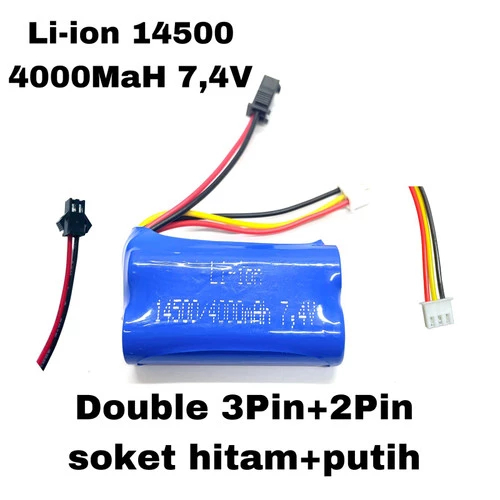 Baterai Cas 7.4 Volt Li-Ion Baterai Mobil Remote 14500 7.4Volt 4000mAH Mobil RC