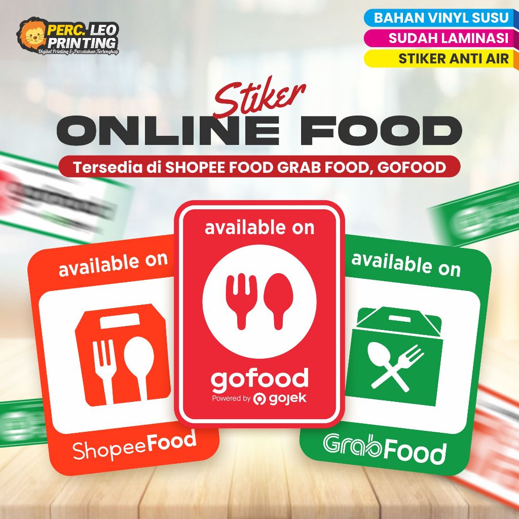 

Stiker ONLINE FOOD tanpa minimal order