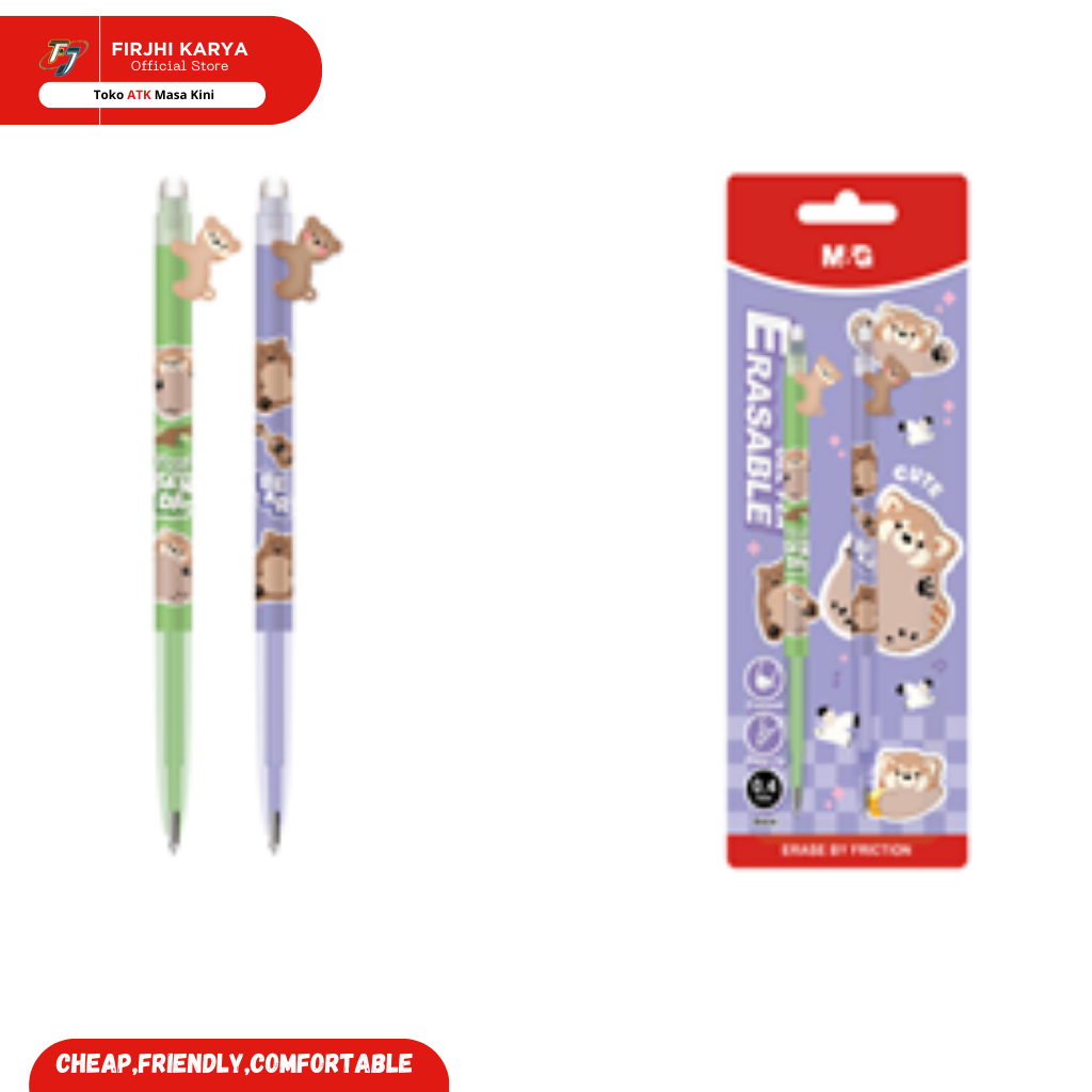 

M&G Erasable gel pen 0.4 blister cardblacksoft animals