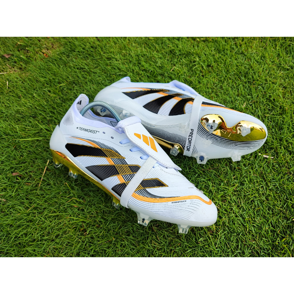 [Best Seller] Sepatu Bola Predator Elite Tongue Teamgeist FG - White Black Metallic Gold - COD