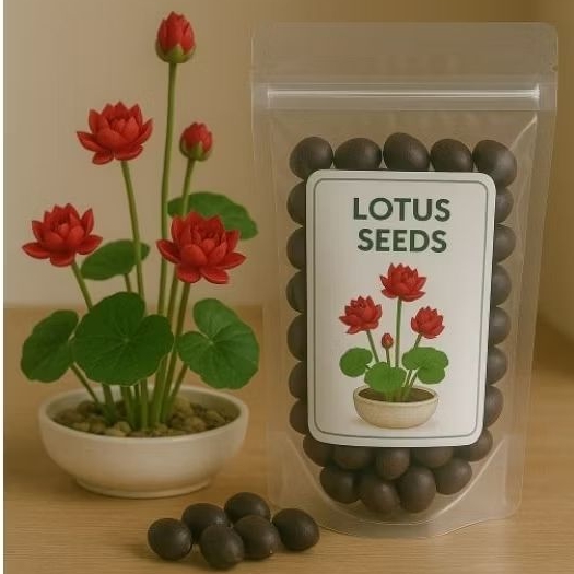 Biji Teratai Jepang Biji Benih Teratai Lotus Mini Biji Bunga Teratai Lotus Varian Warna