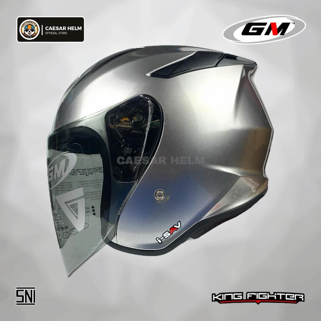 GM King Fighter Solid - Dark Grey - Helm Half Face