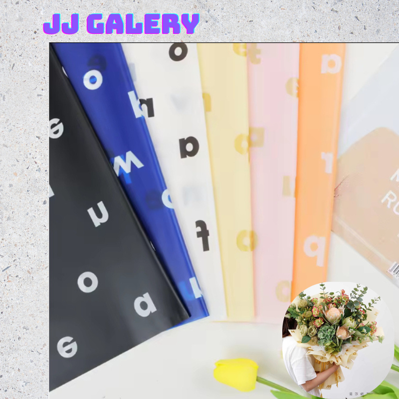 

Kertas Buket Bunga Motif Huruf Flower Wrapping Paper Cellophane Florist KB106