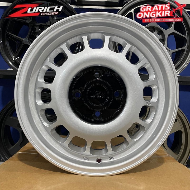 Velg Hsr Wheel Ring 14 Bsi Untuk Mobil Livina Kijang Avanza Panther Pelek R14 Kaleng Silver
