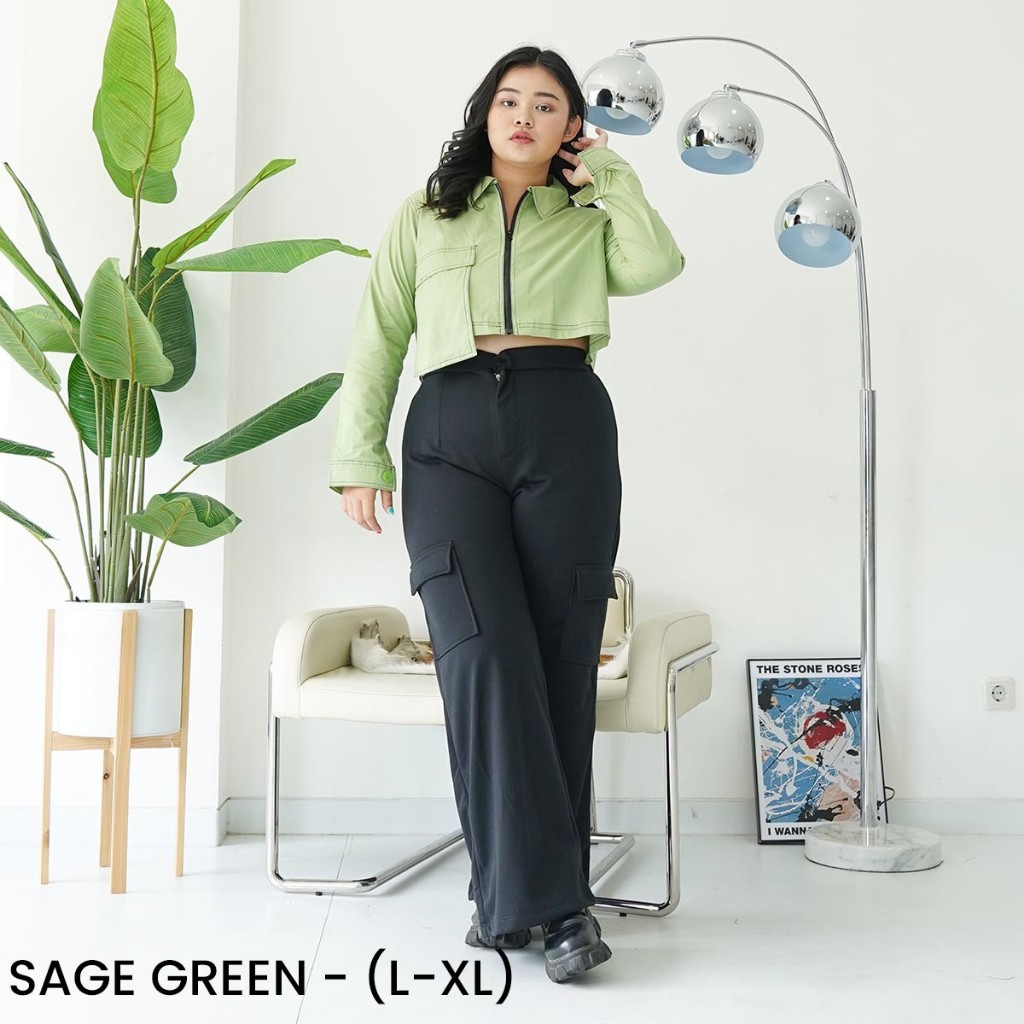 Rebel crop top Atasan Wanita Plus size Big size