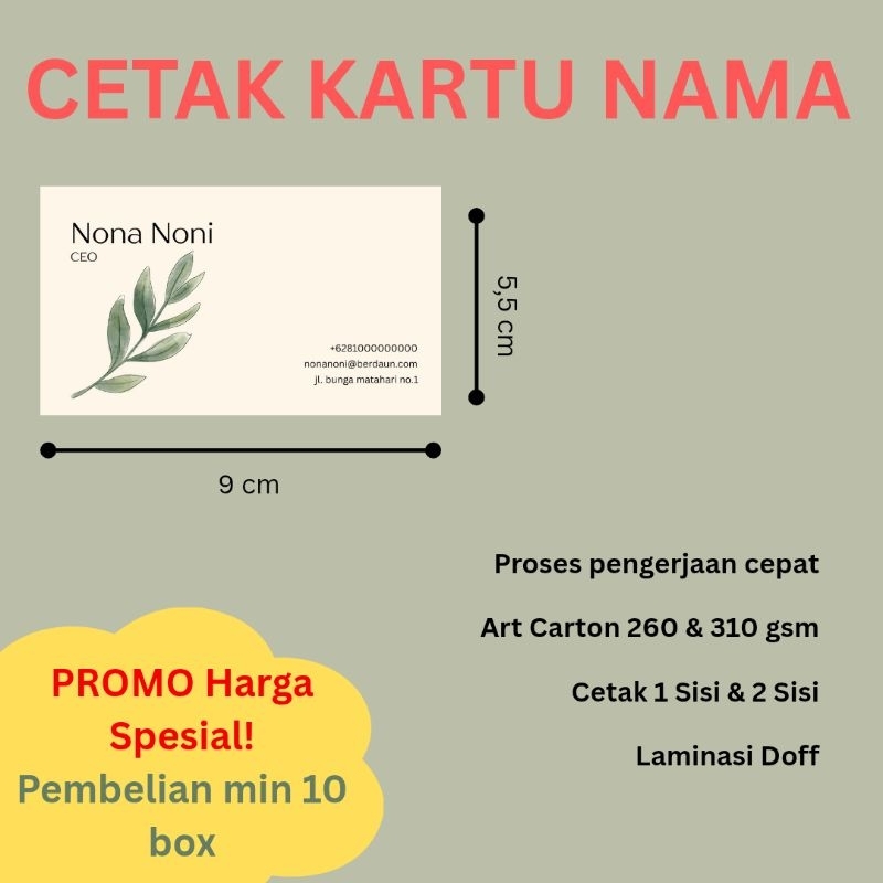 

Kartu Nama Custom | Kartu Nama 2 sisi | Business Card | Kartu Nama Promo | Cepat