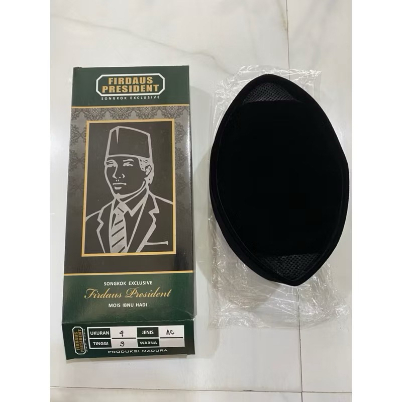 Songkok Firdaus President | Kopyah Hitam Nasional Firdaus President AC | Peci Hitam AC