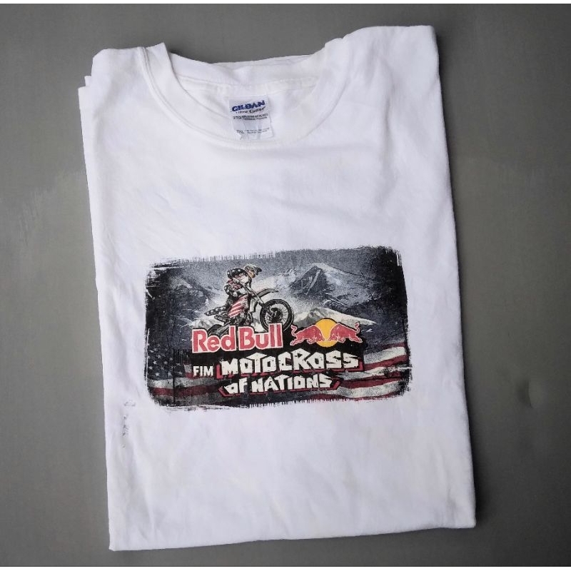 kaos motocross of nations second redbull size XXL bahan cotton