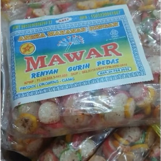 

Cemilan pedas KERUPUK SEBLAK mawar 20pcs