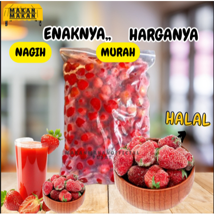 

Strawberry Curah Frozen 1kg, Buah Beku bersih