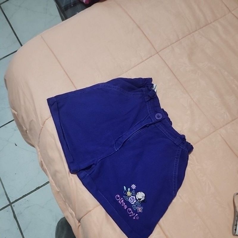 preloved celana pendek ungu anak olive oyl