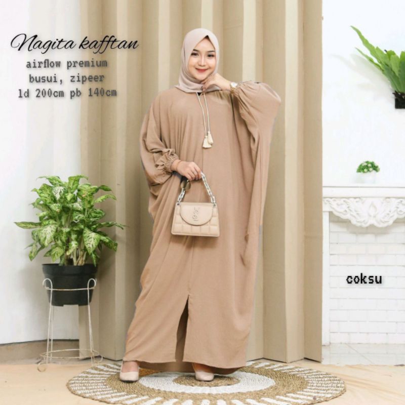 Kaftan Motif Nagita Gamis Dress Midi Daster Kaftan Wanita Panjang Kaftan Premium Kaftan Remaja Dewas