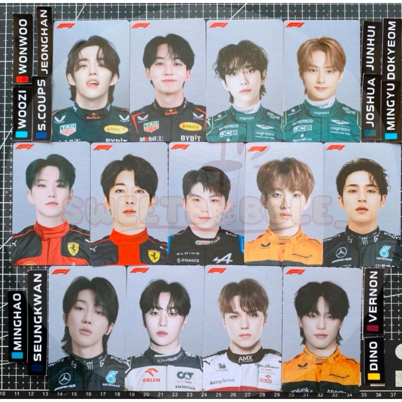 [READY] F1 X SEVENTEEN FANMADE PHOTOCARD OT13 SET