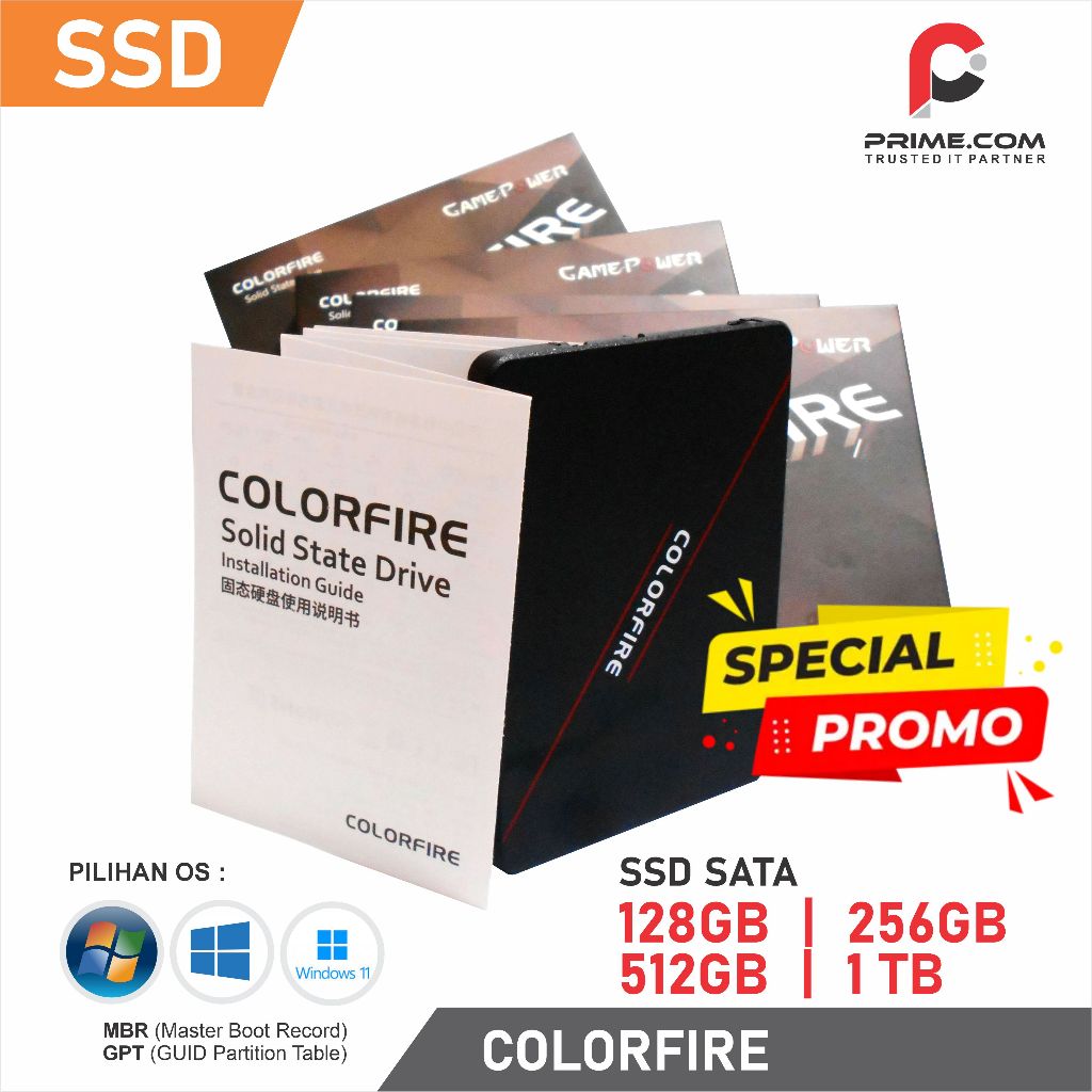 (PROMO) SSD SATA  - COLORFIRE128GB | 256GB | 512GB | 1TB GARANSI 1 TAHUN + INSTALL WINDOWS  $ OFFICE