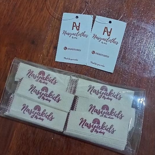 

[ PROMO ] 1Paket Hangtag baju & Label katun woven