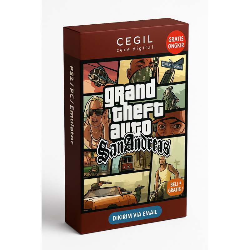 GTA SAN ANDREAS Game PS2 Game Emulator PS2 bisa di PC, IOS plus emulator Beli 3 gratis 1