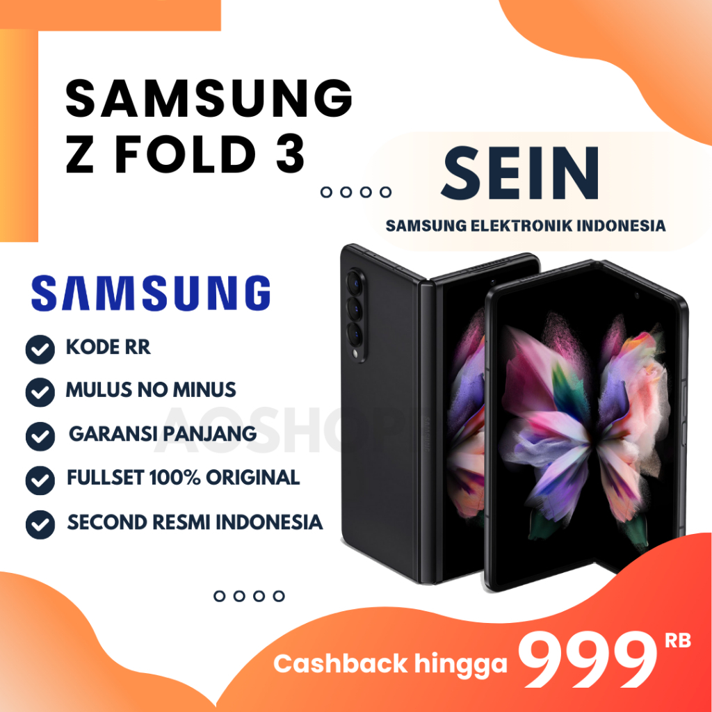 SAMSUNG Z FOLD 3 5G | RESMI SEIN | second MULUS LIKE NEW | Snapdragon 888 5G