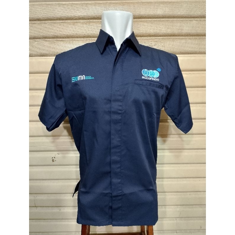 Kemeja Bumm Sucofindo Seragam Sucofindo Nevy Pendek