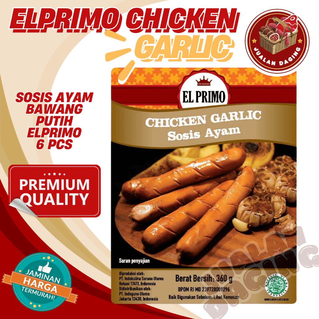 

EL PRIMO SAUSAGE CHICKEN GARLIC 360 GRAM