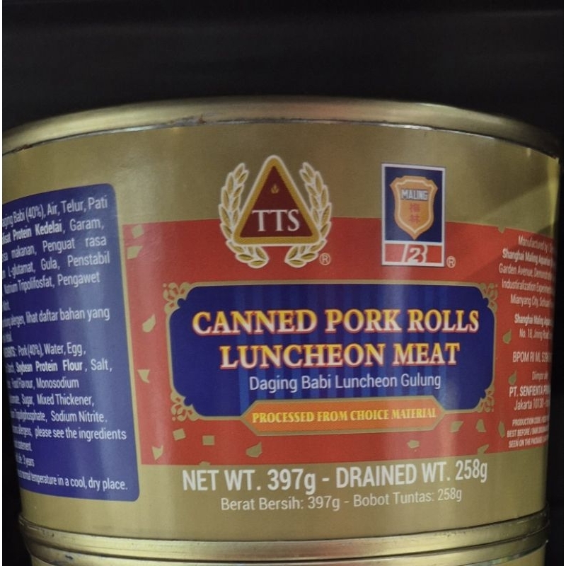 

Daging Babi Luncheon Gulung TTS Canned Pork Rolls Luncheon Meat 397g - HK.