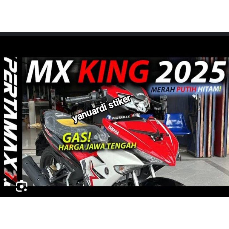 STRIPING LIST STIKER MX KING 150 NEW TAHUN 2025 HITAM PUTIH MERAH JUPITER MX KING 2025 MERAH PUTIH H