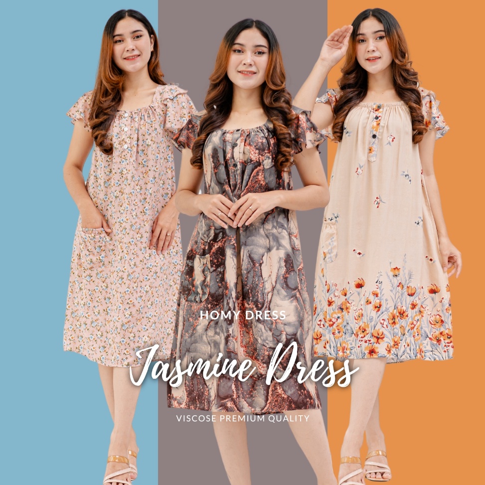 55VIRAL JASMINE Dress Hamil Dan Menyusui Rayon By AdeminCo  Daster Kekinian