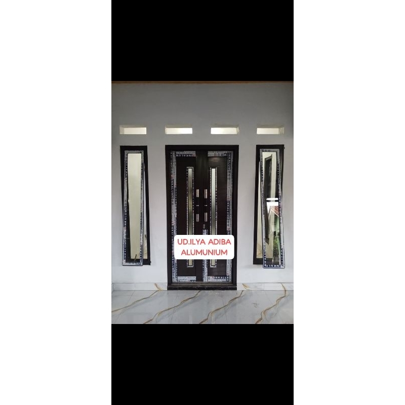 kusen+daun pintu+ jendela lengkap satu set model kupu2.. ukuran 210x130. plus dsengan dua kusen jend