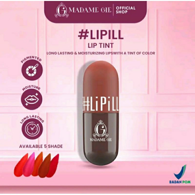 Madam gie lipill, lip tint madam gie, lipill based oil, lip tint waterproof, lipstik madam gie