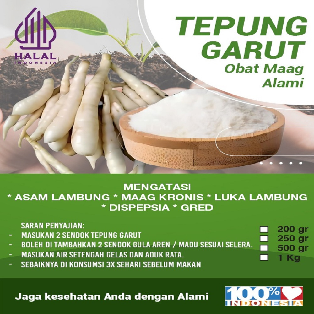 

Tepung Garut Asli 100% Tanpa Campuran Untuk Maag Asam Lambung Typus Dll