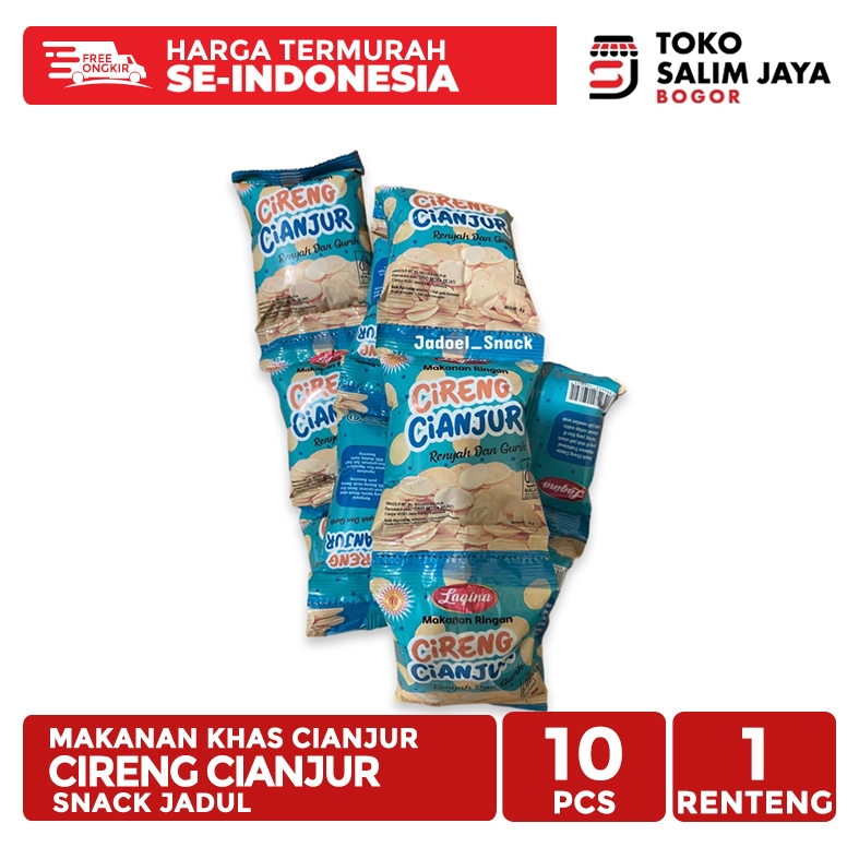 

JAJANAN MURAH - CIRENG CIANJUR Snack Jadul Renyah Gurih Isi 10 pcs / 1 Renteng – Makanan Ringan Khas Cianjur