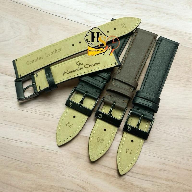 Strap jam Ac kulit tipis Tali jam Alexander Christie Kulit