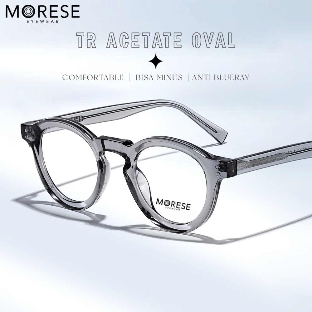Morese Kacamata Antiradiasi Blueray Style Oval Elegant Simple Bahan Tr90+Acetate Pria  Dan Wanita Bi