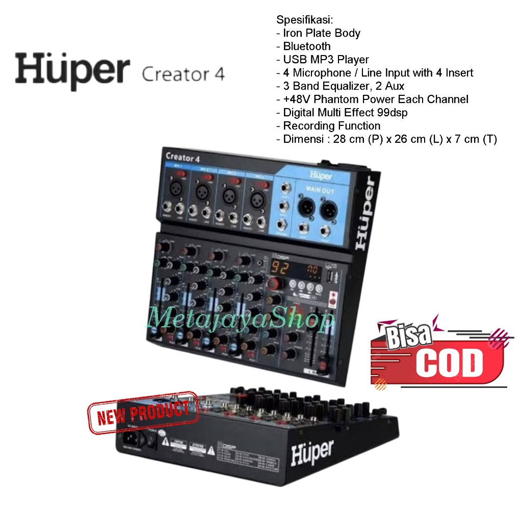 Mixer Audio Huper Creator4 4ch Mixer huper 4ch creator 4