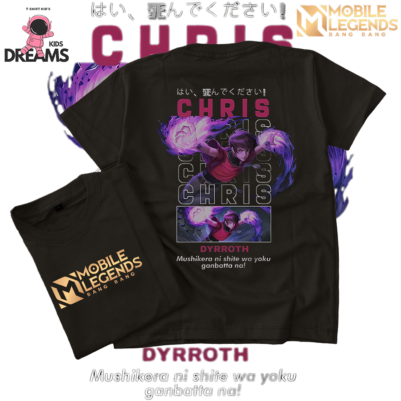 Hero Dyrroth Kaos Anak Unisex Mobile Legends Bang Bang Dreams Kids