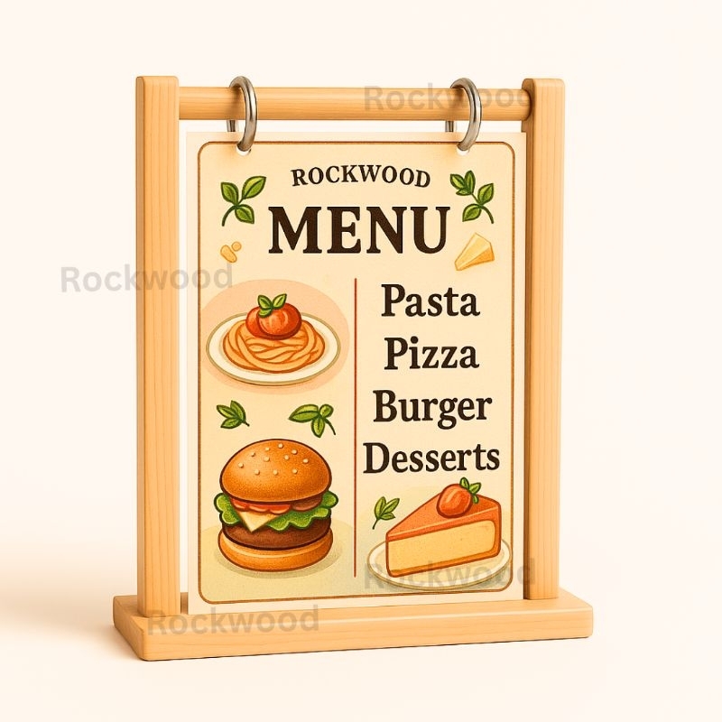 

Stand Gantungan Menu Ukuran A4 Promo Cafe Restoran Nomor Meja Jadwal Sekolah Kalender Gantung Kayu Multifungsi