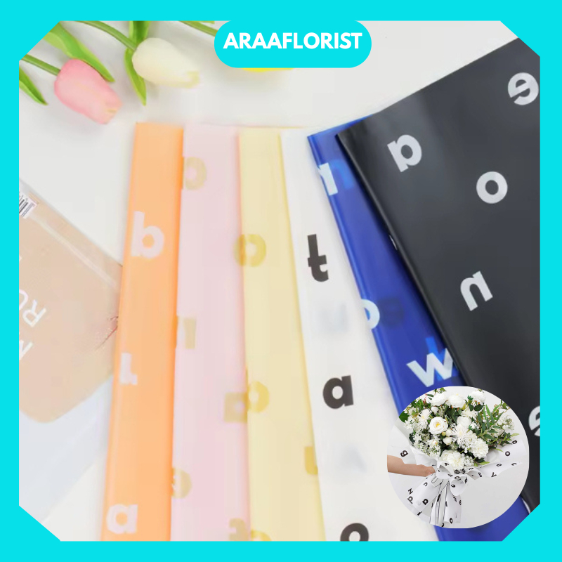 

KB106 Flower Wrapping Paper Motif Huruf Florist Kertas Pembungkus Kado / Buket Cellophane