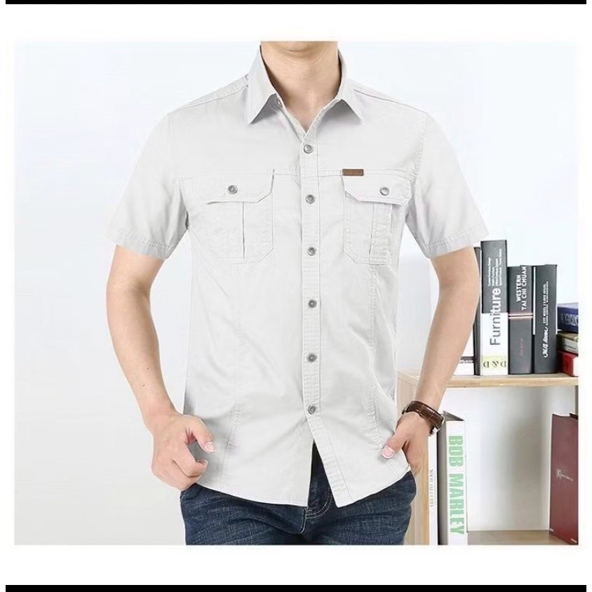 Kemeja Eiger Pria Lengan Pendek Kemeja Kerja Formal Tactical Casual Dinas