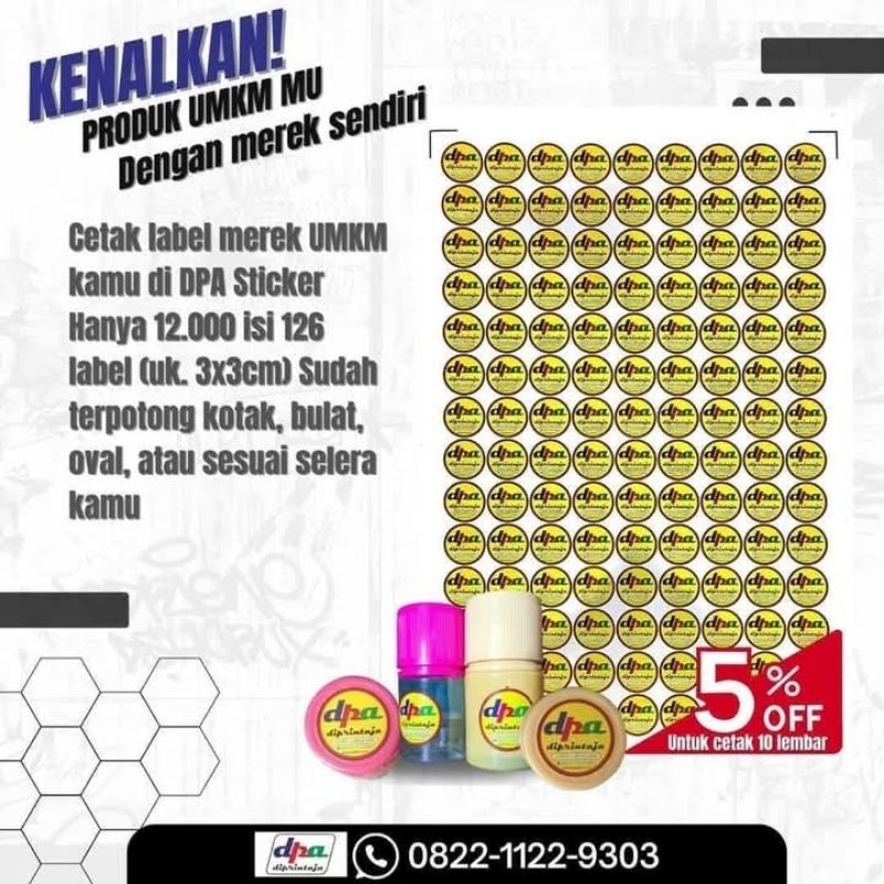 

Sicker Label / Merek Produk Kemasan Karton, Botol, Cup dll. sudah terpotong bulat, oval, kotak atau menurut keinginan anda