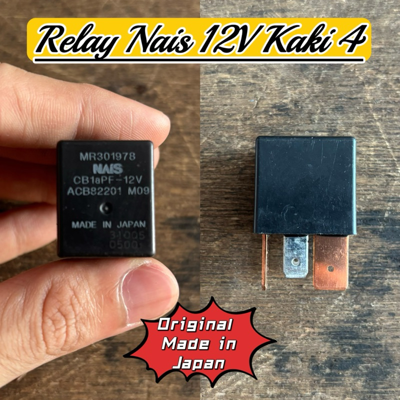 Relay 12v kaki 4 original lelang made in japan Relay 12v kaki 4 nais hitam Relay 12v nais kaki 4 REL