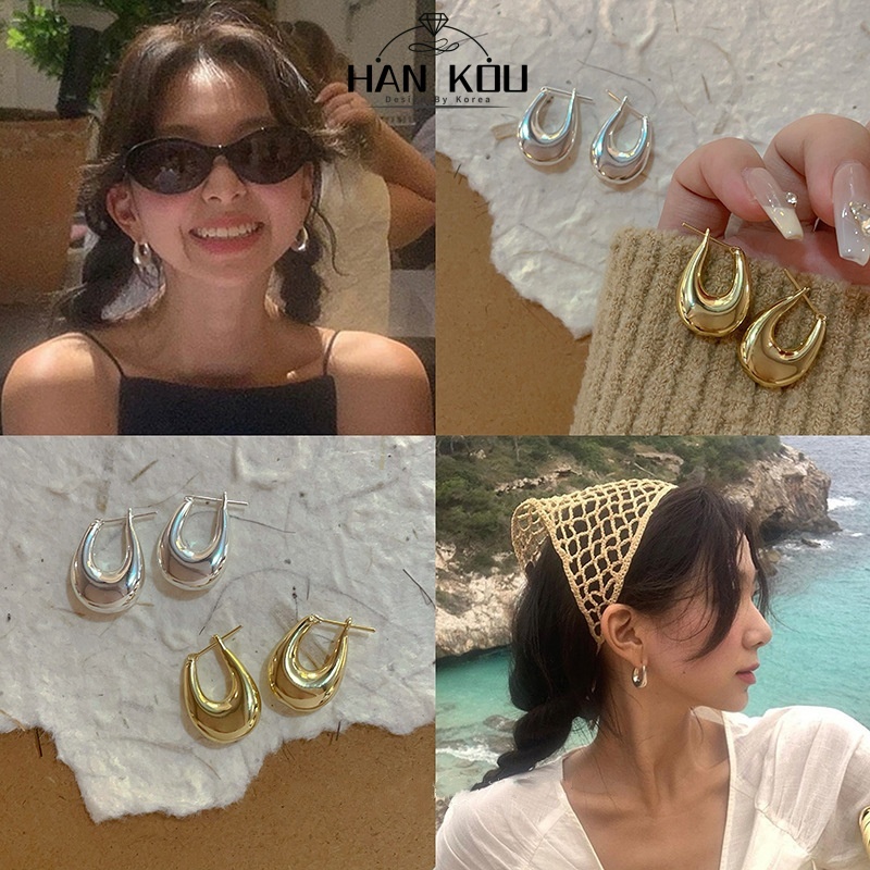 HANKOU-Anting Titanium Wanita Anti Karat Dan Anti Luntur Anting Hijab Wanita Anting tusuk Wanita Kor
