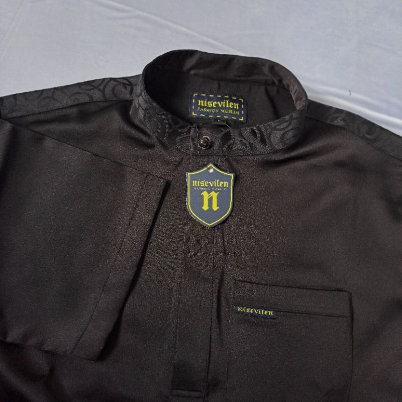 Kurta Pria Nuansa Elegan/ Kurta Hitam/Kurta Sultan Premium/ Baju Koko/ Kurta Solat
