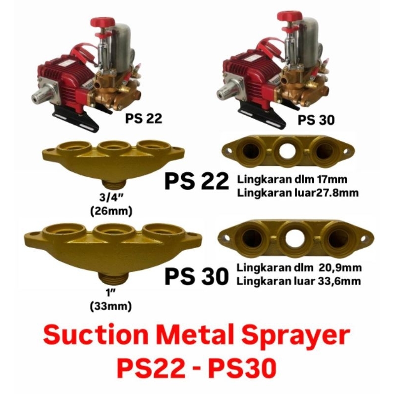 Suction Metal Assy Sprayer Matrix Sumura PS22 PS30