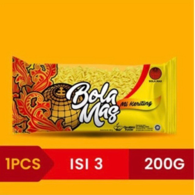 

Mie keriting Bola Mas | Mie Kuning Telor 200gr